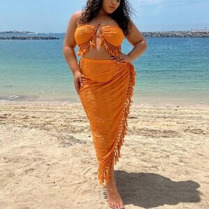 Orange Women's Swim Set